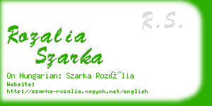 rozalia szarka business card